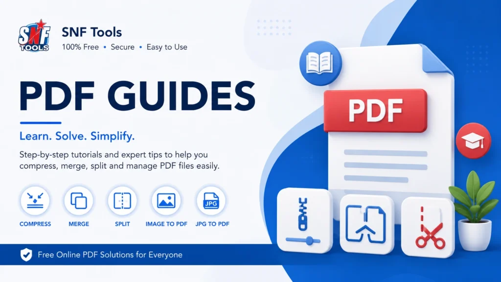 SNF Tools PDF Guides – Free tutorials for PDF compression, merging, splitting, conversion, and document management.